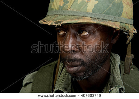 Shell Shocked Africanamerican Soldier Vietnam War Stock Photo 407603749